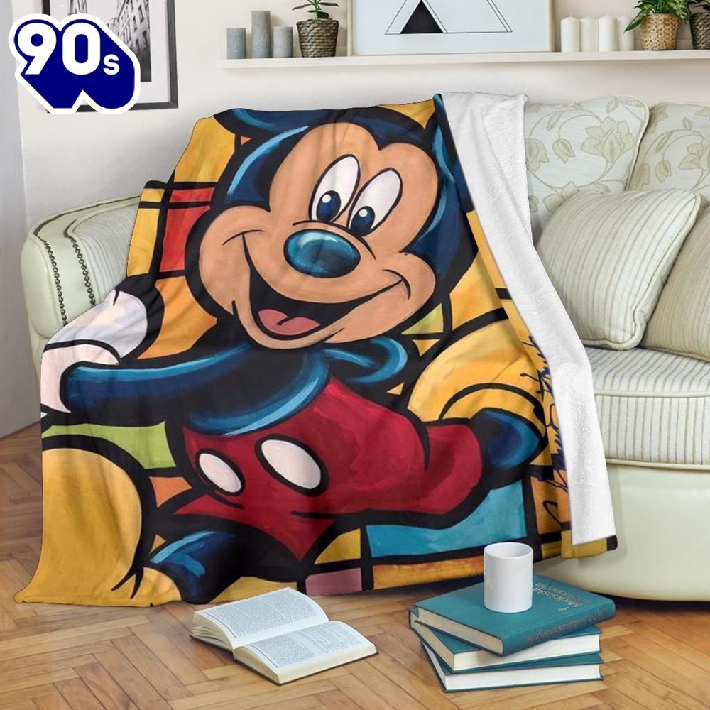 Graphic Art Mickey Mouse Fleece Blanket Gift For Fan Graphic Art Mickey Mouse Fleece Blanket Gift For Fan