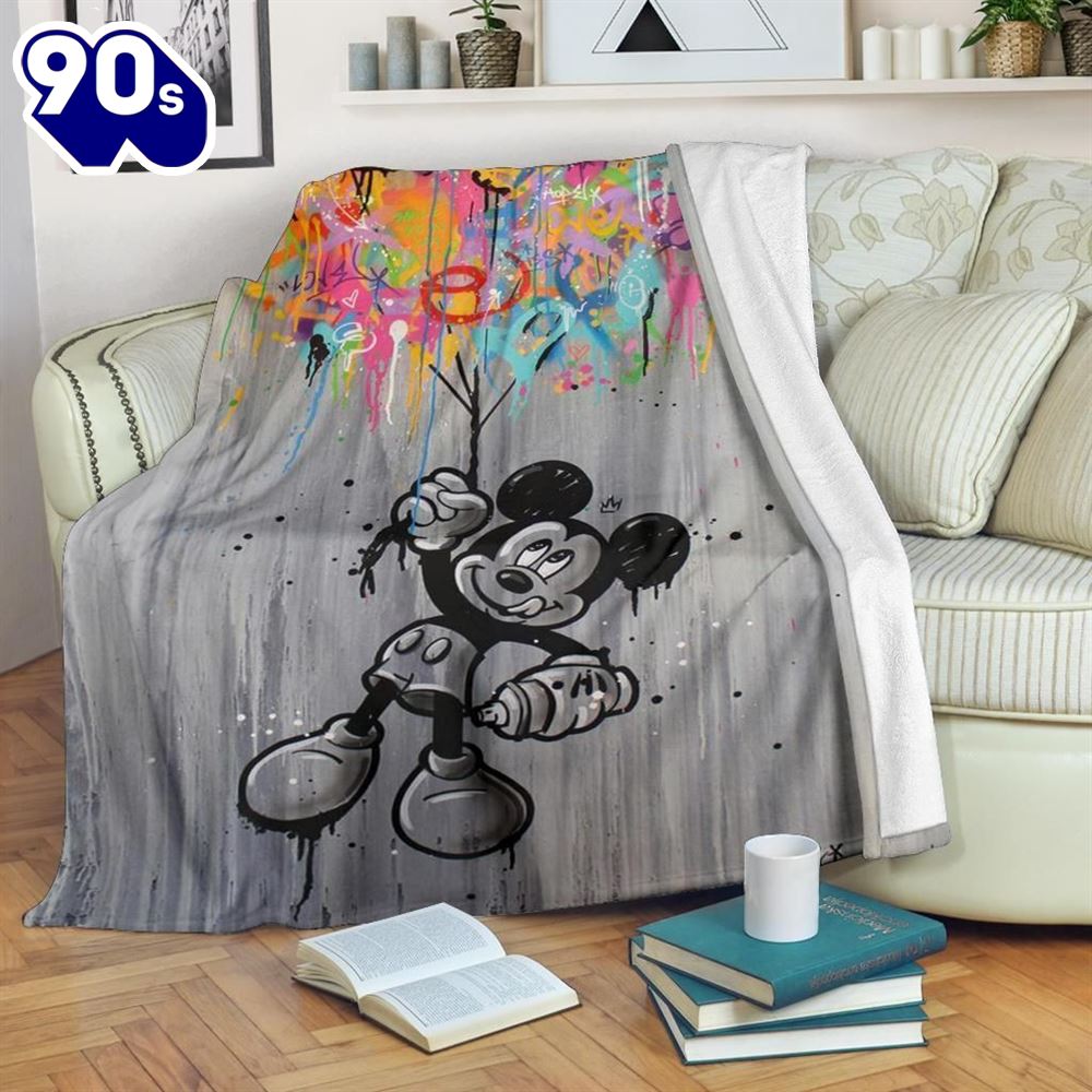 Graphic Mickey Disney Fleece Blanket Gift For Fan Graphic Mickey Disney Fleece Blanket Gift For Fan