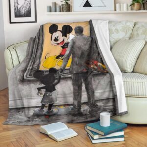 Graphic Walt And Mickey Mouse Fleece Blanket Bedding Decor Fans 1