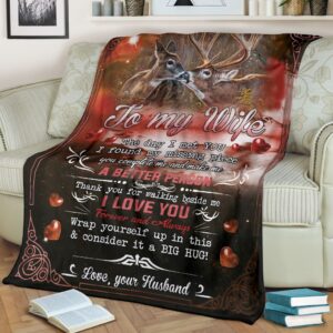 Hunting To My Wife Fleece Throw Blanket Weighted Blanket To Sleep Valentines Day Gift Ideas 3
