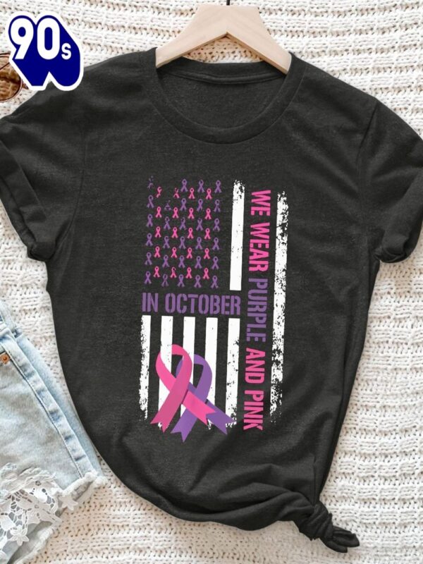 In October We Wear Purple And Pink – Breast Cancer Awareness Shirt