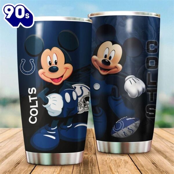 Indianapolis Colts NFL And Mickey Mouse Disney Football Teams Big Logo Gift For Fan Travel Tumbler