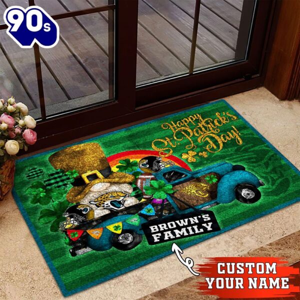 Jacksonville Jaguars NFL-Custom Doormat For The Celebration Of Saint Patrick’s Day
