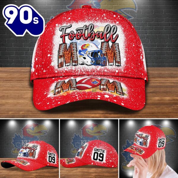 Kansas Jayhawks Bleached Cap Custom Your Name And Number NCAA Cap