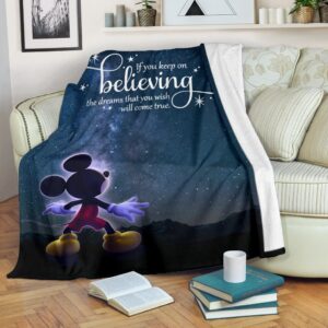 Keep On Believing Mickey Mouse Fleece Blanket Fans 1