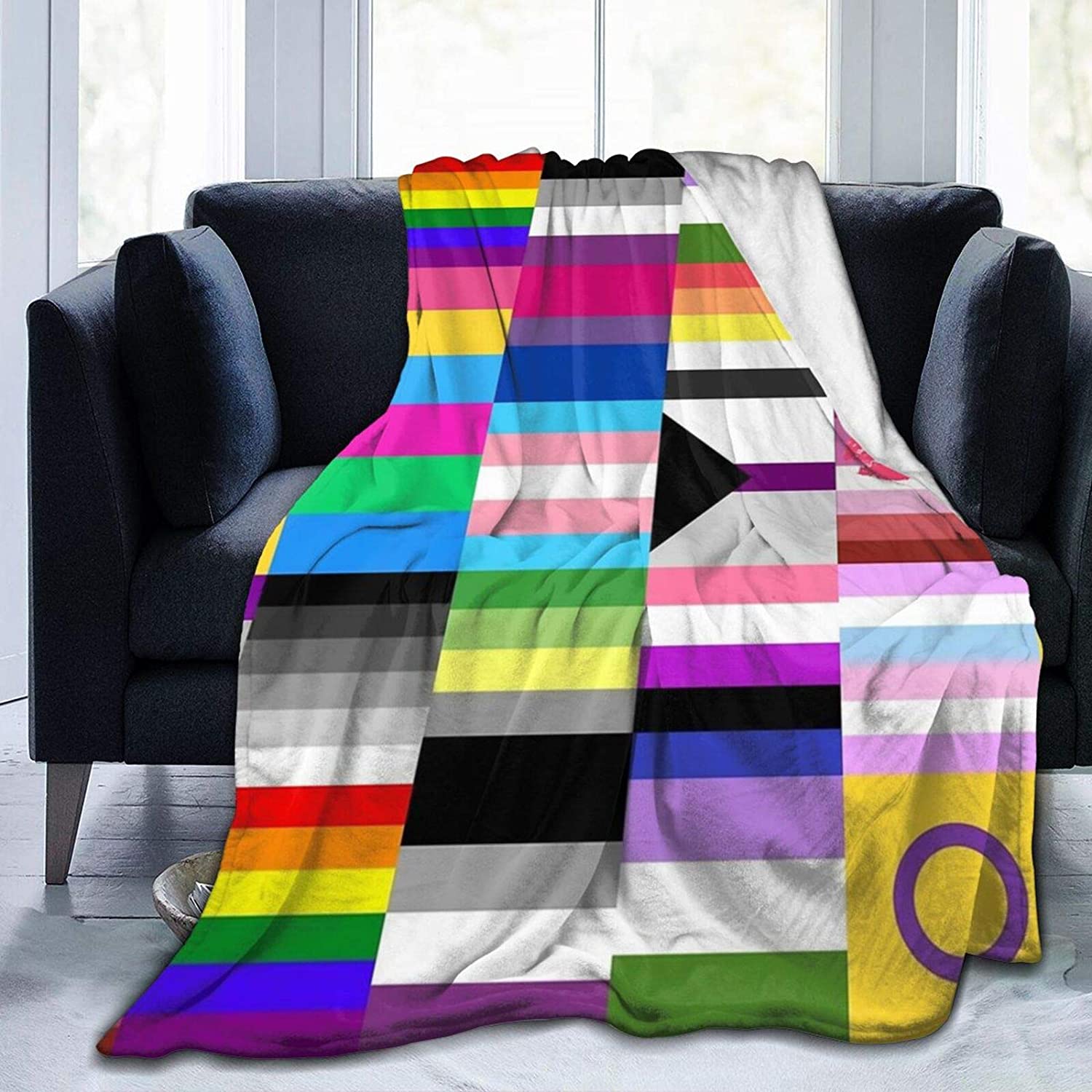 Lesbian Gay Lgbt Pride Flannel Sherpa Throw Soft Plush Flannel Blanket Throws For Bed, Couch, Sofa Lesbian Gay Lgbt Pride Flannel Sherpa Throw Soft Plush Flannel Blanket Throws For Bed, Couch, Sofa