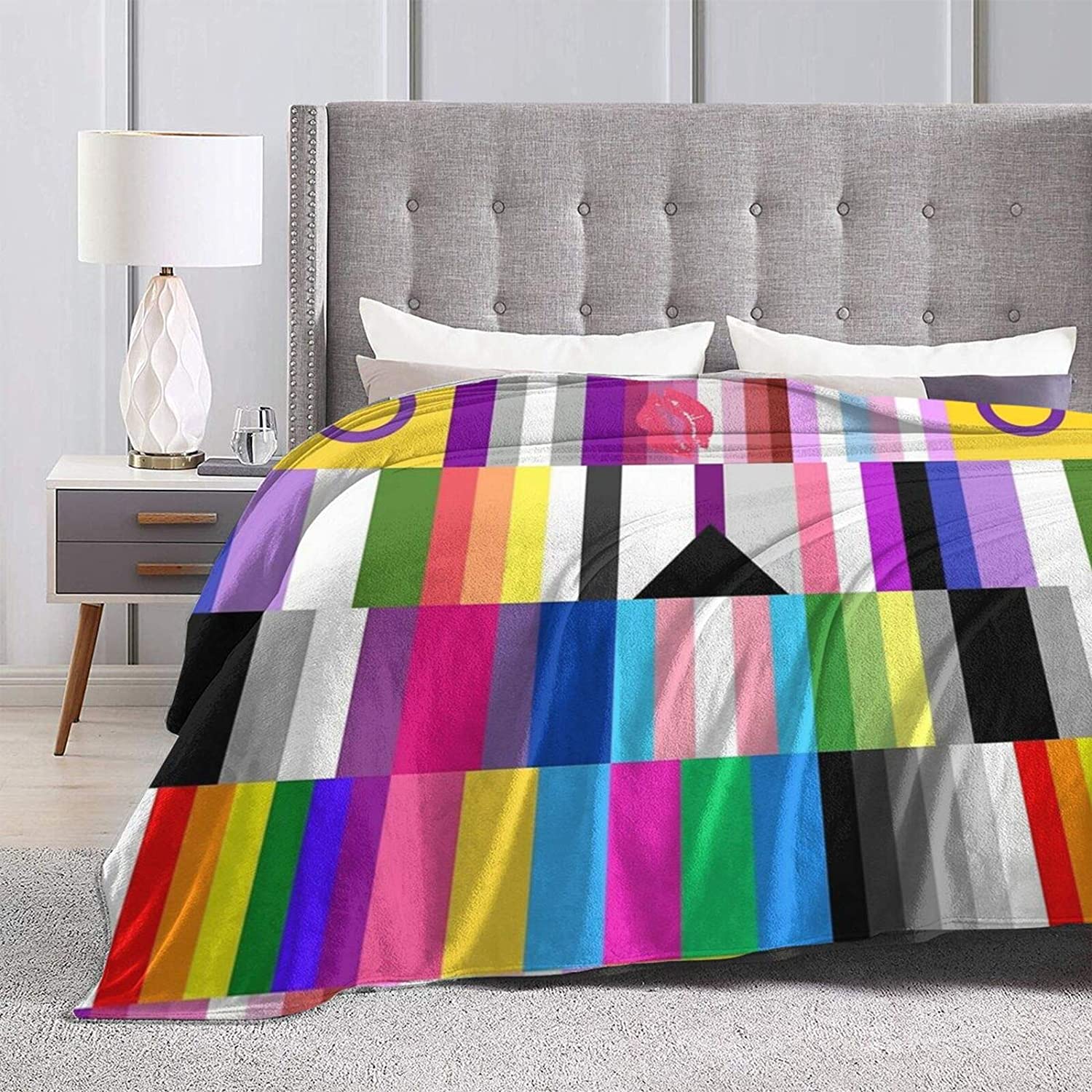 Lesbian Gay Lgbt Pride Flannel Sherpa Throw Soft Plush Flannel Blanket Throws For Bed, Couch, Sofa Lesbian Gay Lgbt Pride Flannel Sherpa Throw Soft Plush Flannel Blanket Throws For Bed, Couch, Sofa