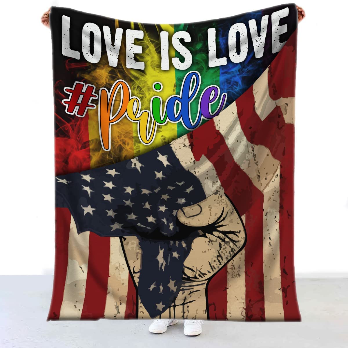 Lgbt Gay Pride Blanket Strong Hand Rainbow, Lesbian Gay Transgender Bisexual Blanket Lgbtq Blanket Lgbt Gay Pride Blanket Strong Hand Rainbow, Lesbian Gay Transgender Bisexual Blanket Lgbtq Blanket