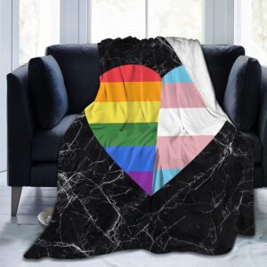 Lgbt Rainbow And Transgender Pride Heart Blankets Blanket Gift For Ally Pride Gay Trans Gift 1