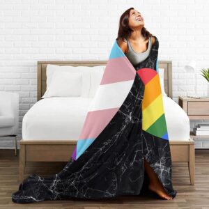 Lgbt Rainbow And Transgender Pride Heart Blankets, Blanket Gift For Ally Pride, Gay Trans Gift 2 Lgbt Rainbow And Transgender Pride Heart Blankets Blanket Gift For Ally Pride Gay Trans Gift 3