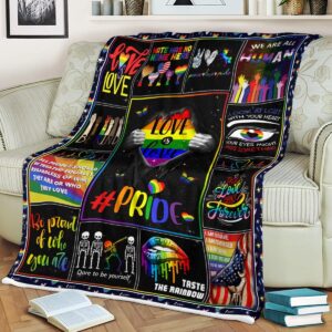 Lgbt Throw Blanket For Lesbian Bisexual Transgender Gay Couple Rainbow Love Is Love Gay Pride Blanket 1