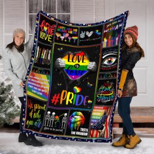 Lgbt Throw Blanket For Lesbian Bisexual Transgender Gay Couple Rainbow Love Is Love Gay Pride Blanket 2