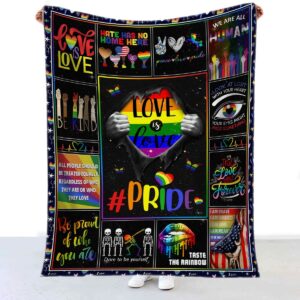 Lgbt Throw Blanket For Lesbian Bisexual Transgender Gay Couple Rainbow Love Is Love Gay Pride Blanket 3