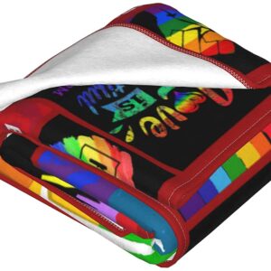 Lgbt Throw Blanket Rainbow Gay Pride Flannel Fleece Blankets For Couch Sofa, Love Is Love Blanket 2 Lgbt Throw Blanket Rainbow Gay Pride Flannel Fleece Blankets For Couch Sofa Love Is Love Blanket 3