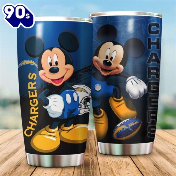 Los Angeles Chargers Nba  And Mickey Mouse Disney Football Teams Big Logo Gift For Fan Travel Tumbler