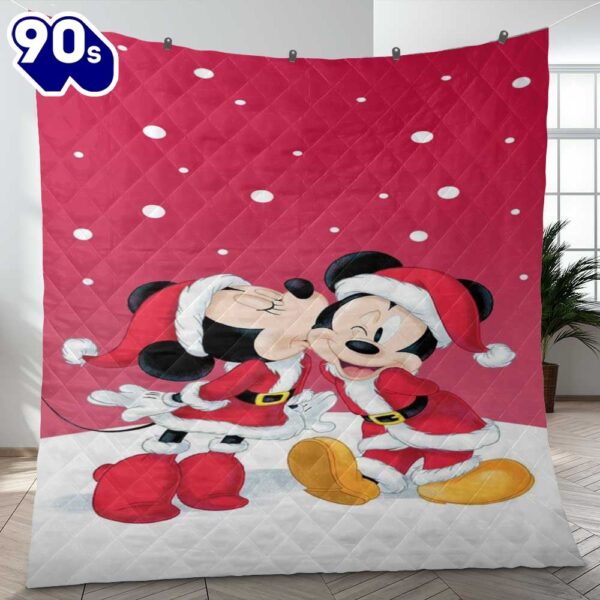 Merry Christmas Couple Love Mickey And Minnie Disney Gift Lover Blanket