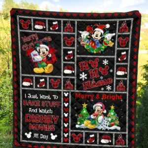 Merry Christmas Mickey Quilt Blanket Xmas Gift DN Fans 1 Merry Christmas Mickey Quilt Blanket Xmas Gift DN Fans 10