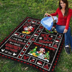 Merry Christmas Mickey Quilt Blanket Xmas Gift DN Fans 3 Merry Christmas Mickey Quilt Blanket Xmas Gift DN Fans 12