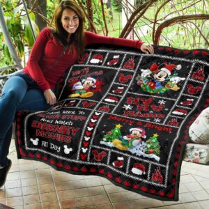 Merry Christmas Mickey Quilt Blanket Xmas Gift DN Fans 4 Merry Christmas Mickey Quilt Blanket Xmas Gift DN Fans 2