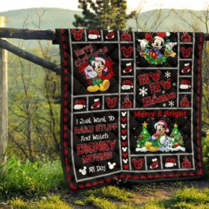 Merry Christmas Mickey Quilt Blanket Xmas Gift DN Fans 5 Merry Christmas Mickey Quilt Blanket Xmas Gift DN Fans 3
