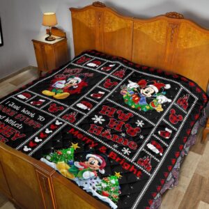 Merry Christmas Mickey Quilt Blanket Xmas Gift DN Fans 6 Merry Christmas Mickey Quilt Blanket Xmas Gift DN Fans 6
