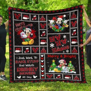 Merry Christmas Mickey Quilt Blanket Xmas Gift DN Fans 8 Merry Christmas Mickey Quilt Blanket Xmas Gift DN Fans 8