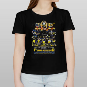 Michigan Wolverines Team Football 2024 College Football Playoff National Champions Signatures Shirt