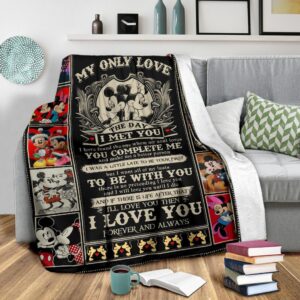 Mickey Minnie Fleece Blanket My Only Love The Day I Met You Fans 2
