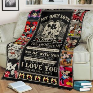 Mickey Minnie Fleece Blanket My Only Love The Day I Met You Fans 3