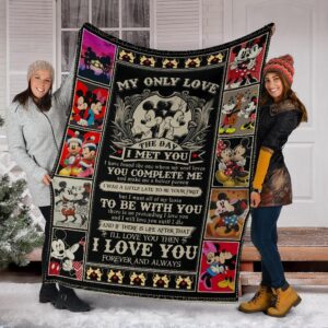 Mickey Minnie Fleece Blanket My Only Love The Day I Met You Fans 6
