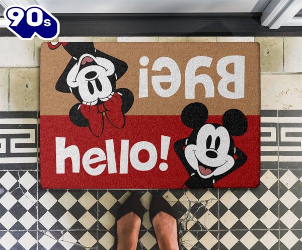 Mickey Minnie Hello Bye Mouse Doormat