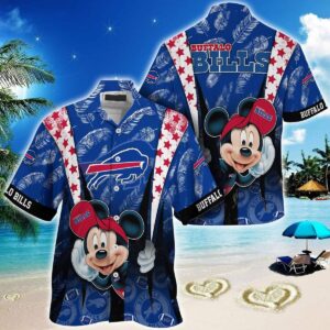 Mickey Mouse Disney Buffalo Bills Hawaiian Shirt Summer Beach Gift, NFL Hawaiian Shirt