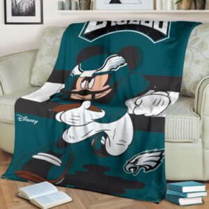 Mickey Plays Eagles Fleece Blanket For Football Fans 2