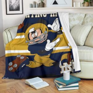 Mickey Plays Fighting Irish Fleece Blanket For Football Fans 1