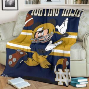Mickey Plays Fighting Irish Fleece Blanket For Football Fans 2