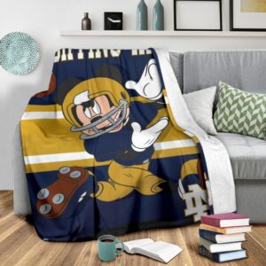 Mickey Plays Fighting Irish Fleece Blanket For Football Fans 3