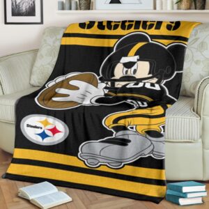 Mickey Plays Steelers Fleece Blanket For Football Fan_7462 Fans 1 Mickey Plays Steelers Fleece Blanket For Football Fan 7462 Fans 2