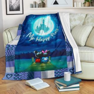 My Happy Place Fleece Blanket Mickey Minnie Fans 1