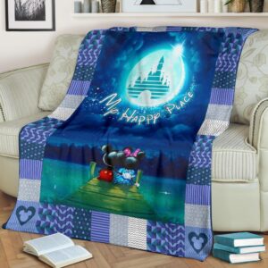 My Happy Place Fleece Blanket Mickey Minnie Fans 2