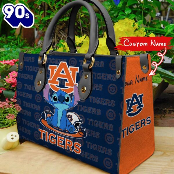 NCAA Auburn Tigers Stitch Women Leather Hand Bag