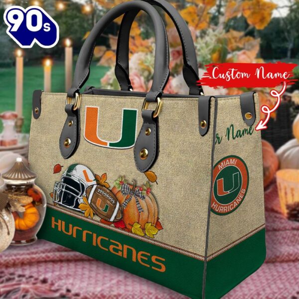 NCAA Miami Hurricanes Autumn Women Leather Hand Bag 2208DS005