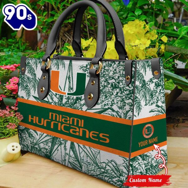 NCAA Miami Hurricanes Women Leather HandBag