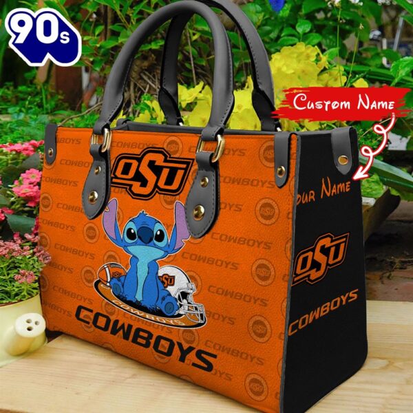 NCAA Oklahoma State Cowboys Stitch Women Leather Hand Bag