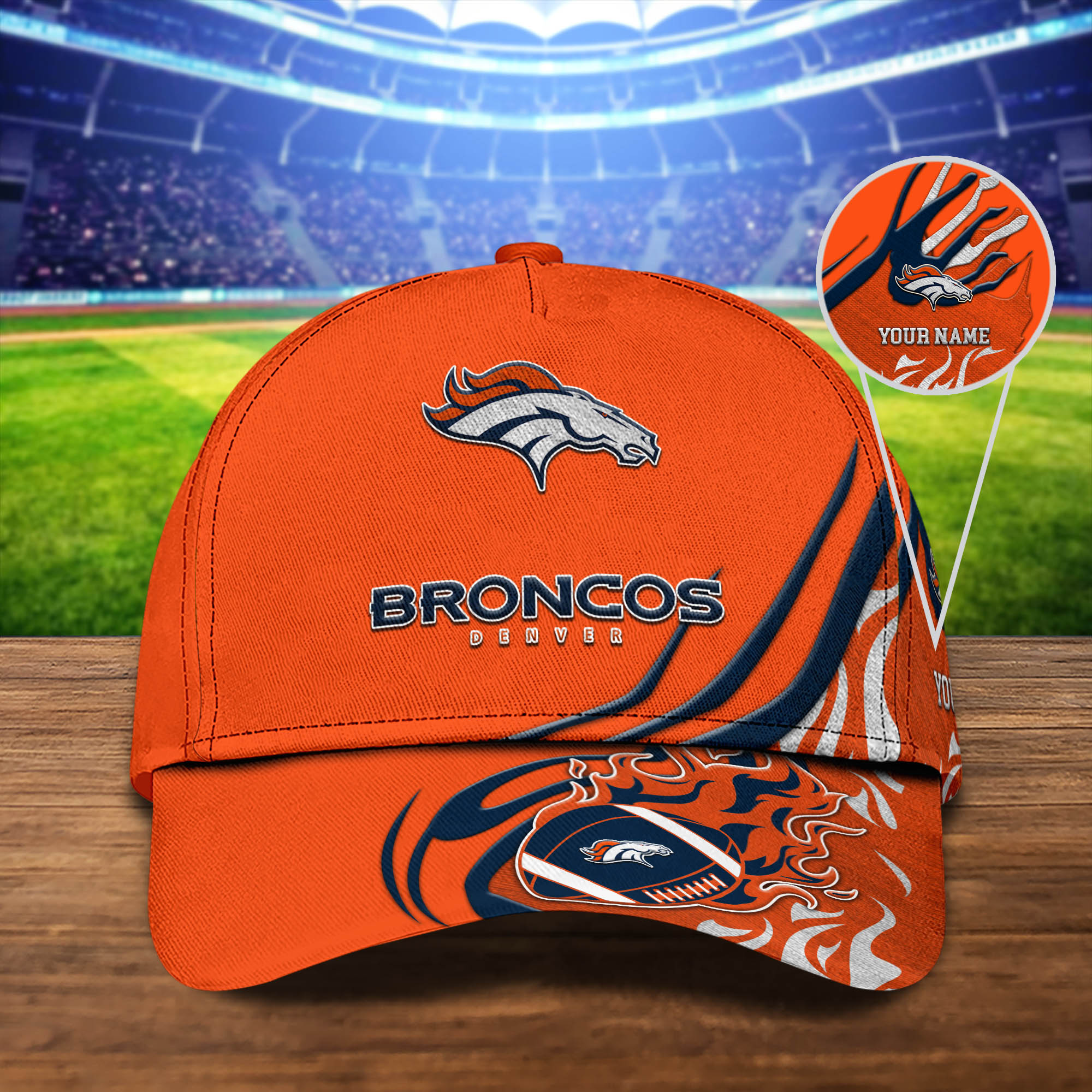 NFL Denver Broncos Sport Cap Personalized Your Name NFL Denver Broncos Sport Cap Personalized Your Name