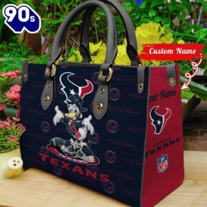 NFL  Houston Texans Donald Duck Retro Women Leather BagBag