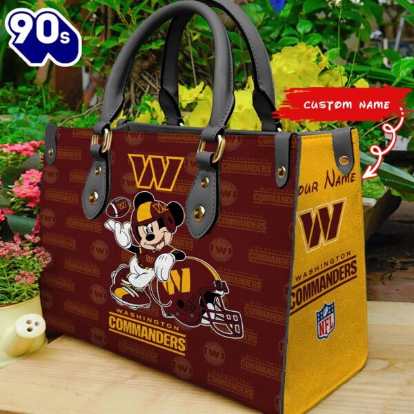 NFL Washington Commanders Mickey Women Leather Hand Bag
