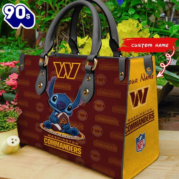 NFL Washington Commanders Stitch Women Leather Hand Bag