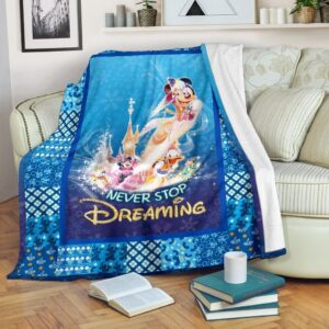 Never Stop Dreaming Mickey Fleece Blanket Gift Idea Fans 1