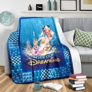 Never Stop Dreaming Mickey Fleece Blanket Gift Idea Fans 3