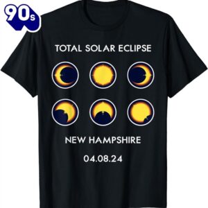 New Hampshire April 8 2024 Totality Solar Eclipse Phases T-Shirt